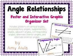 Angle Relationships Posters And Interactive Notebook Inb Set Teaching Geometry Graphic Organizers Middle School Activities