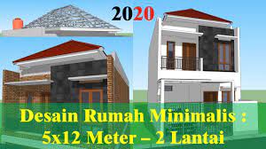 Denah rumah minimalis 2 lantai 5x12. Desain Rumah Minimalis 5x12 Meter 2 Lantai Youtube