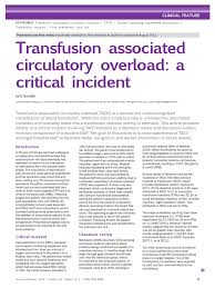 Image result for Transfusion Associated Circulatory Overload
