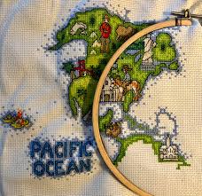 Original cross stitch patterns to print online. Wip World Map Pt3 The Top Of South America Taking Shape Pattern From Cross Stitch Magazine Link To Previous Parts In Comments Crossstitch