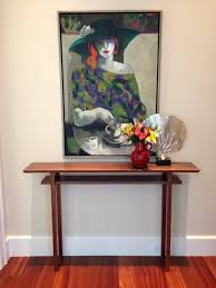Narrow Walnut Entryway Console Table Modern Foyer Table Etsy Entryway Console Table Mid Century Modern Wood Foyer Decorating