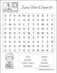 free printable june word search printable puzzle for kids puzzles for kids substitute teacher tips kids word search
