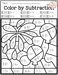 This printable math coloring page is a fun way to practice beginning addition and subtraction for kids. Math Sheets Coloring Pages Coloring Home