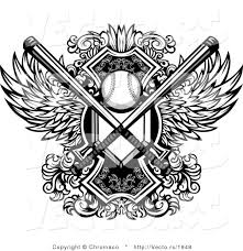 Baseball Glove Clipart Black And White Vector Of A Baseball With Crossed Bats And Home Base Plate Over A Winged Shield Black And White Free Vector Illustration Baseball Tattoos Softball Tattoos