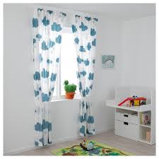 Djungelskog 2 Gardinen Raffhalter Wolken Blau Ikea Ikea Curtains Gardinen Kinderzimmer Gardinen