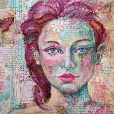 Announcing The Mixed Media Portrait Reader Challenge Finalists Cloth Paper Scissors Mixed Media Portrait Collage Art Mixed Media Mixed Media Painting