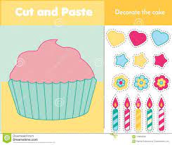 Kuchen rezepte blech kuchen und torten rezepte kuchen ohne backen einfacher nachtisch kokos schokolade backmischung puderzucker auflauf rezepte schnittchen. Ausschneiden Und Einfugen Kinderlernspiel Papierausschnitttatigkeit Verzieren Sie Einen Kleinen Kuchen Mit Kleber Und Scheren Auf Vektor Abbildung Illustration Von Zicklein Kreativ 110834838