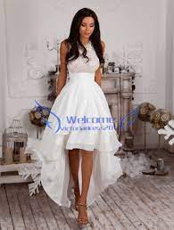 Satin High Low Wedding Dress Short Summer Bridal Gown Beach Size Custom 2 4 6 Short Bridal Gown Wedding Dresses High Low High Low Prom Dresses