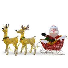 Reindeer and sleigh outdoor decoration. Sleigh Outdoor Christmas Decorations At Lowes Com