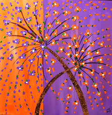 Pin By Marykate On Purple Orange Orange And Purple Tree Painting Purple Trees