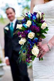 17pcs wedding bridal bouquet flower decoration peacock feathers purple turquoise. Pin By Osborn Hardrix On Centerpieces Bouquets Wedding Flowers Peacock Wedding Theme Flower Bouquet Wedding