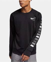 Nike Men Pacer Dri Fit Long Sleeve Running T Shirt Running Tshirts Nike Men Black Shirt