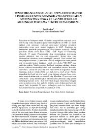 Contoh soal open ended matematika smp kelas 8. Top Pdf Pengembangan Soal Open Ended Materi Aljabar Berbasis E Learning 123dok Com