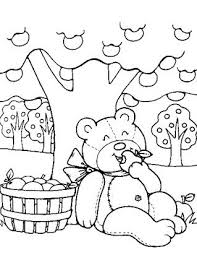 Teddy Bear Apples Coloring Page Apple Coloring Pages Bear Coloring Pages Teddy Bear Coloring Pages