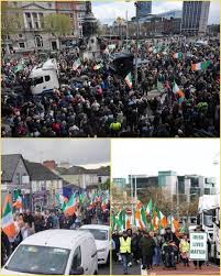 Ireland enters shutdown as 200,000 march on parliament