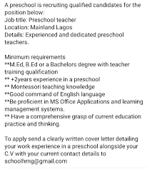 You can write it in our cover letter builder here. Bayo Adeyinka On Twitter Qualified Send A Cover Letter And Your Cv To Schoolhrng Gmail Com