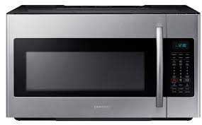 1 8 Cu Ft Over The Range Microwave Hood Combo With Ceramic Cavity In Stainless Steel Stainless Steel Microwave Samsung Microwave Range Microwave