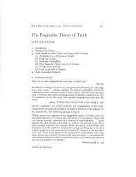 Pdf The Pragmatist Theory Of Truth 1976