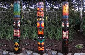 Maybe you would like to learn more about one of these? 5 Foot Tiki Statue Combo Set Totem Tribal Colorful Wood Wall Etsy Tiki Statues Tiki Bar Decor Tiki Mask