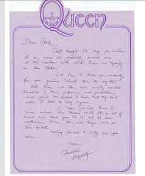 Freddie Mercury S Hand Written Letter Xoxo Freddie Mercury Quotes Freddie Mercury Queen Freddie Mercury