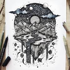 Black And White Illustration Stunning Black And White Illustrations Will Fill Your Soul With The Art Of Nature Ink Illustrations Drawings Nature Drawing