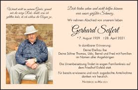 Traueranzeigen von Gerhard Seifert