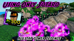 Here, you play as a character with increasingly powerful powers and faculties, leveling up to defeat your opponents. Codes Using Only Jotaro Kujo In All Star Tower Defence Roblox Youtube