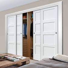 Four Sliding Wardrobe Doors Frame Kit Shaker Door White Primed Wardrobe Door Designs Sliding Door Wardrobe Designs Sliding Wardrobe Doors