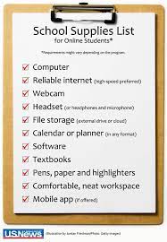 Infographic School Supplies List For Online Students Online Colleges Us News Online School Supplies School Supplies List Online Student
