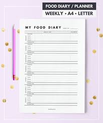 Keeping a food diary helps give you an accurate picture of what you eat every day. Food Diary Food Tracker Diet Diary Food Journal Food Log Food Diary Printable Meal Planner Printable Weekly Food Journal Food Diary Printable Weekly Meal Planner Printable Food Tracker