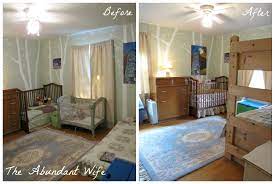 Take notes and create a similar space by using art, bedding and decorative wall molding to create a cohesive bedroom design. 3 Kids In 1 Bedroom New Bunk Beds The Abundant Wife