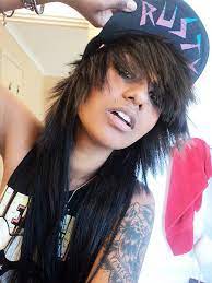 Red and black colored long hair emo hairstyle. Black Scene Girl Emo Scene Hair Black Scene Girls Scene Girls