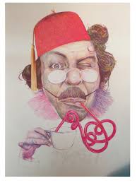 5 x 8 Moleskine sketchbook of a fella named Ben Jarrell. The hat took  forever