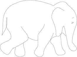 Black and grey elephant tattoo design for ankle. Elephant Outline Openclipart