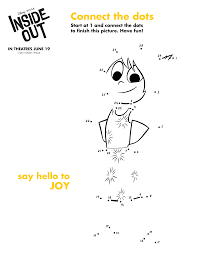 Connect The Dots To Make Joy From Insideout Connect The Dots Inside Out Disney Activities