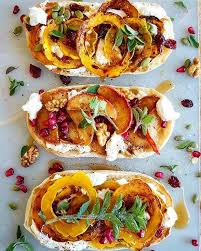 Grilled Squash Apple Slices Over Ricotta Toasted Panini Bread Sprinkled With Fresh Herbs Fresh Herb Recipes Delicata Squash Herb Recipes