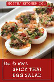 Thai Egg Salad Recipe Video Tutorial Recipe In 2021 Egg Salad Thai Salad Recipes Spicy Eggs
