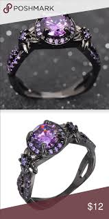 Beautiful Black And Purple Stone Ring Purple Stone Rings Purple Stone Jewelry Purple Stones