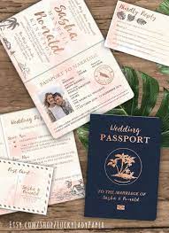 Rose Gold Watercolor Passport Destination Wedding Invitat Destination Wedding Invitations Passport Passport Wedding Invitations Destination Wedding Invitations