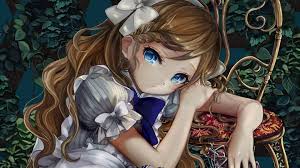 Thus its not surprising americans are portrayed as white people with blonde hair and blue eyes. Wallpaper Anime Girl Blue Eyes Blonde Chair 1920x1200 Hd Picture Image