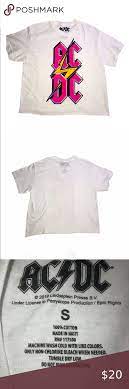 Acdc Pink Lightning Bolt Band Tee Shirt Sz S Band Tee Shirts Tee Shirts Acdc