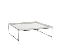 Set your space apart with unique coffee tables featuring an array of shapes and signature designs. Kartell Trays Table 80 X 80 Cm White By Piero Lissoni 2002 Designer Furniture By Smow Com