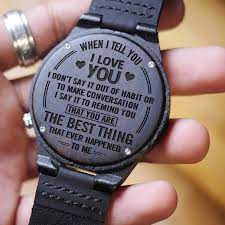 W1555 You Are The Best Thing For Boyfriend Engraved Wooden Watch Wooden Watch Engraved Diy Gifts For Boyfriend Gifts For Husband