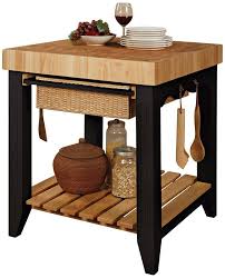 kitchen island with butcher block