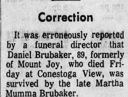 Obituary for Daniel Brubaker (Aged 89)