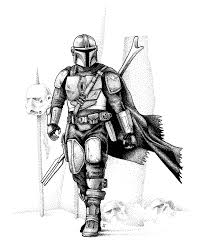 First we outline the contours of the helmet. Thought You Guys Might Like My Drawing Lukes Pen And Ink Mandalorian