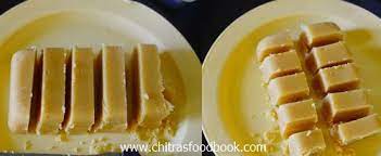 Soft Mysore Pak Recipe Step By Step Ghee Mysore Pak Recipe Recipe Recipes Recipe Steps Ghee Recipe