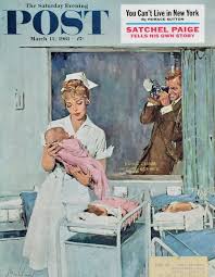 1961 New Dad Photographs Baby In Hospital Maternity Ward Etsy Saturday Evening Post Covers Saturday Evening Post Vintage Illustration