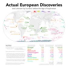Map Of Discoveries Of European Explorers