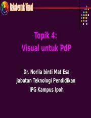 Mengembangkan metode pembelajaran modern dan komnvensional dibutuhkan adanya metode resistensi yaitu ada kemampuan guru mendengarkan siswa mampu berbicara, membaca, mempraktekkan dan melakukan media visual untuk pengajaran teknik, bandung: 6 7 Visual Untuk Pengajaran Dan Pembelajaran Ppt Topik 4 Visual Untuk Pdp Dr Norlia Binti Mat Esa Jabatan Teknologi Pendidikan Ipg Kampus Ipoh Course Hero
